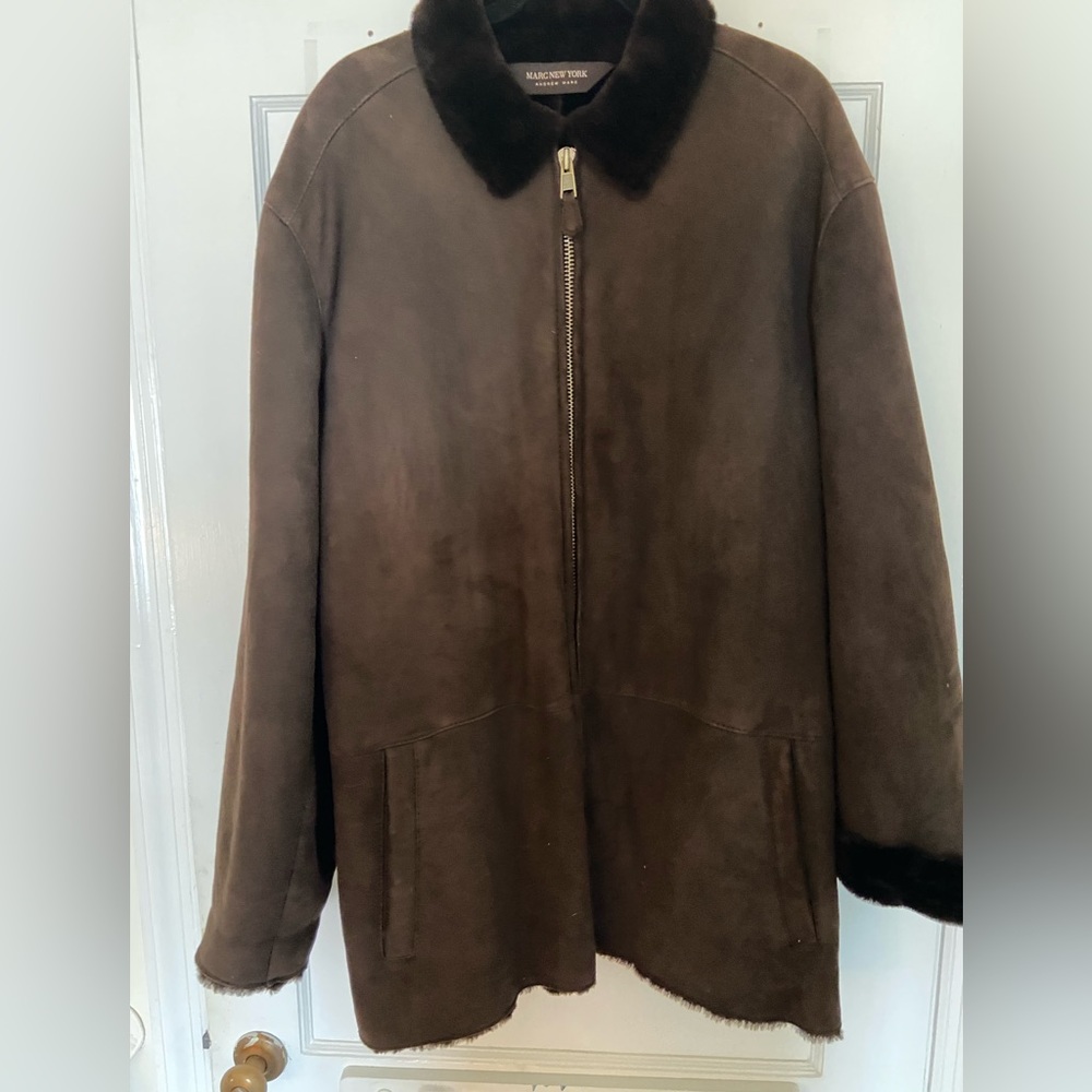 Men’s chocolate brown XL 100% Shearling Coat